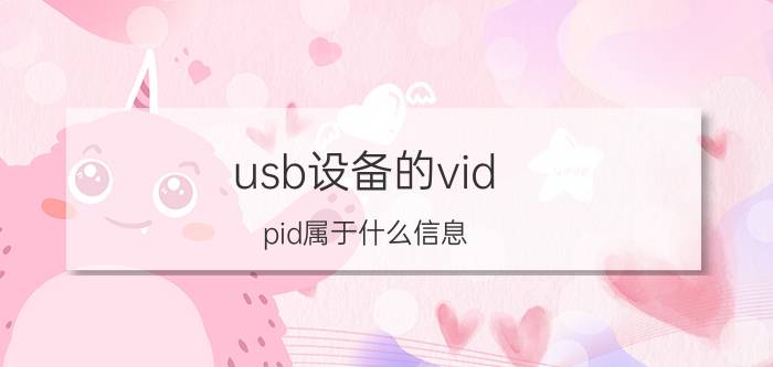 usb设备的vid pid属于什么信息 u盘怎么看厂家？